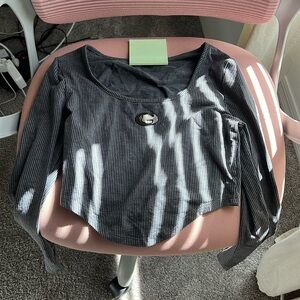 Womens Scoop Neck Asymmetrical Top